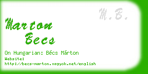 marton becs business card