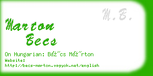 marton becs business card